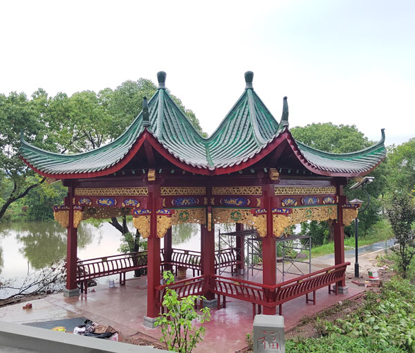 古建涼亭彩畫
